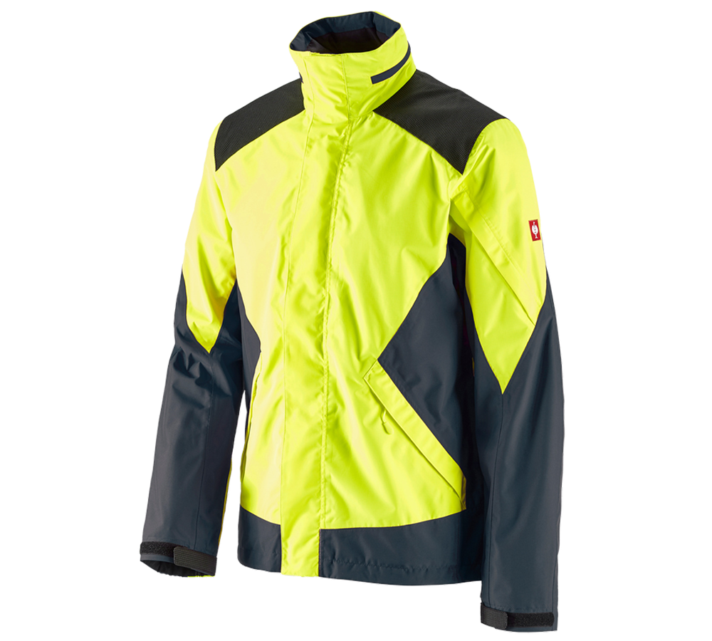 Pracovní bundy: e.s. Lesnická bunda do deště + výstražná žlutá/modrá kosmos