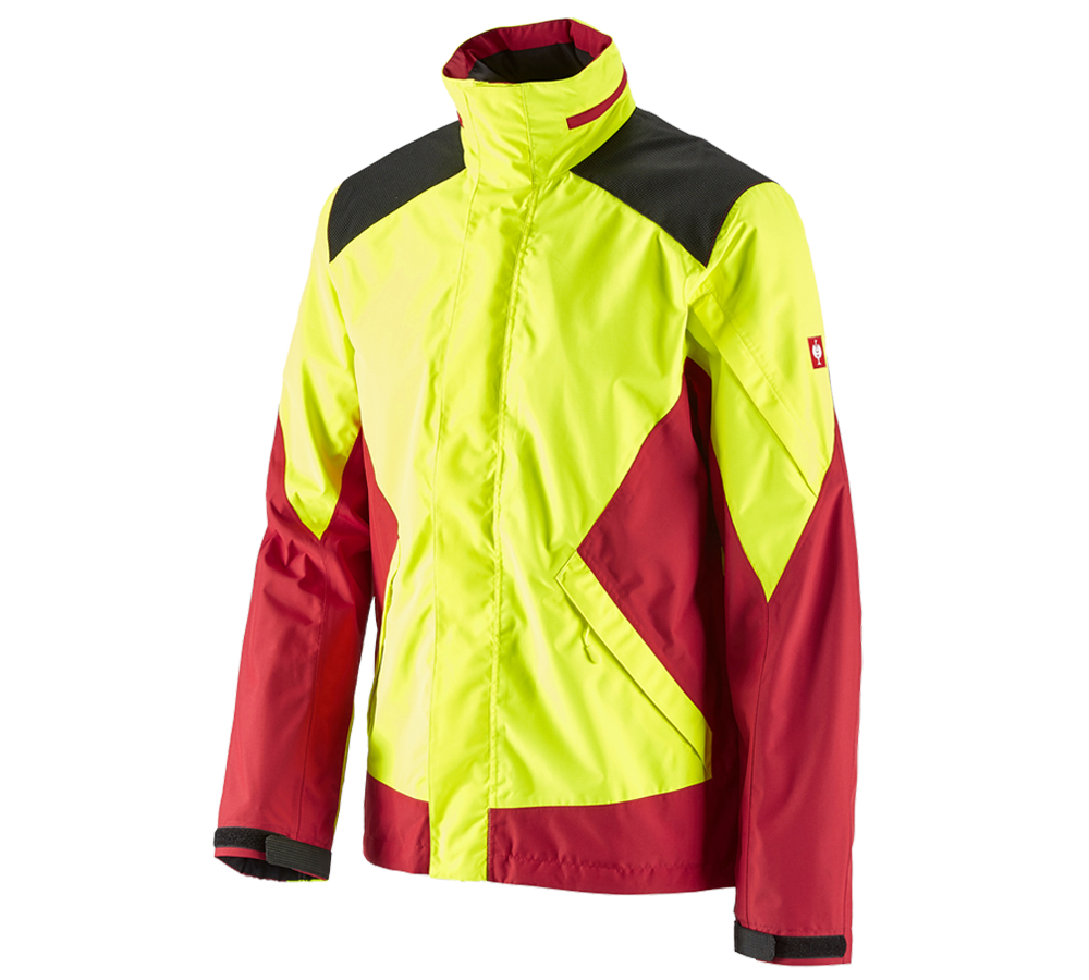 Pracovní bundy: e.s. Lesnická bunda do deště + výstražná žlutá/ohnivě červená
