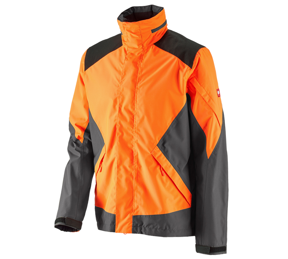 Pracovní bundy: e.s. Lesnická bunda do deště + výstražná oranžová/karbonová šedá