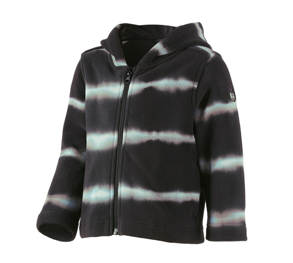 Bundy: Fleec. bunda s kapucí tie-dye e.s.motion ten, dět. + oxidově černá/magnetická šedá