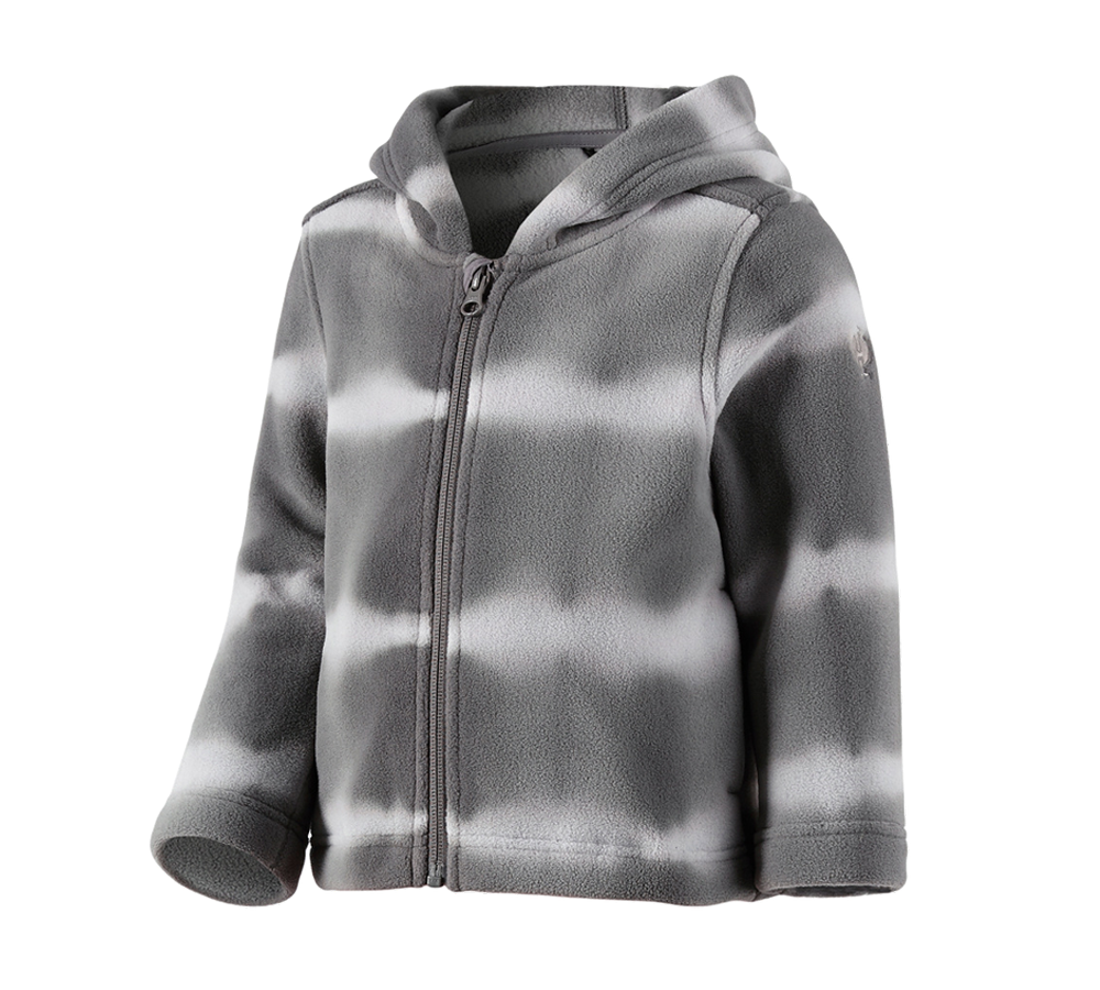 Bundy: Fleec. bunda s kapucí tie-dye e.s.motion ten, dět. + granitová/opálově šedá