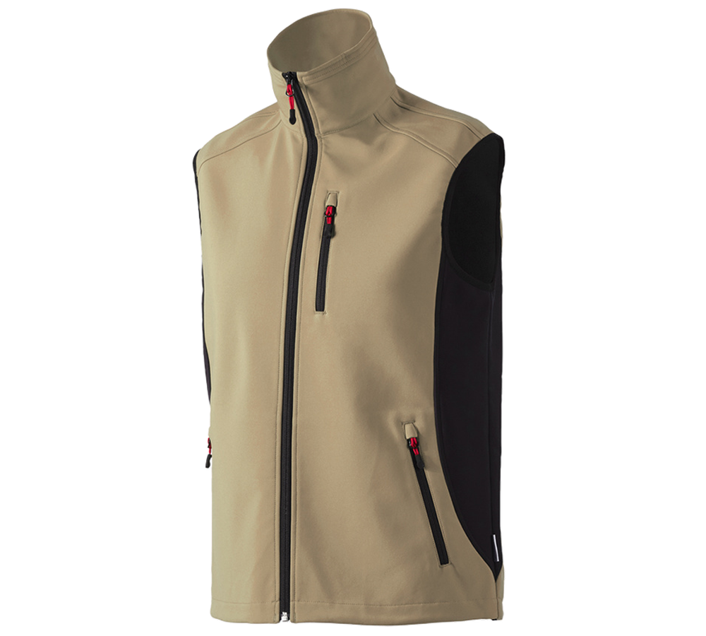 Truhlář / Stolař: Softshellová vesta dryplexx® softlight + khaki/černá