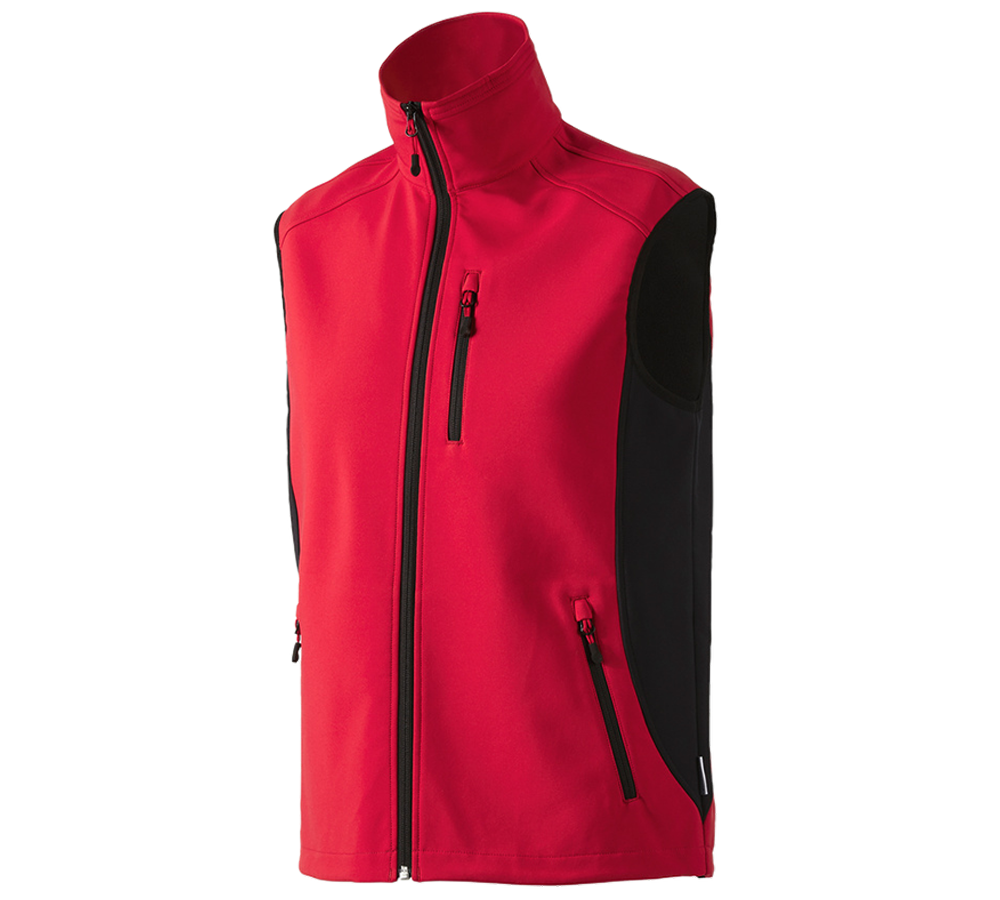 Truhlář / Stolař: Softshellová vesta dryplexx® softlight + červená/černá