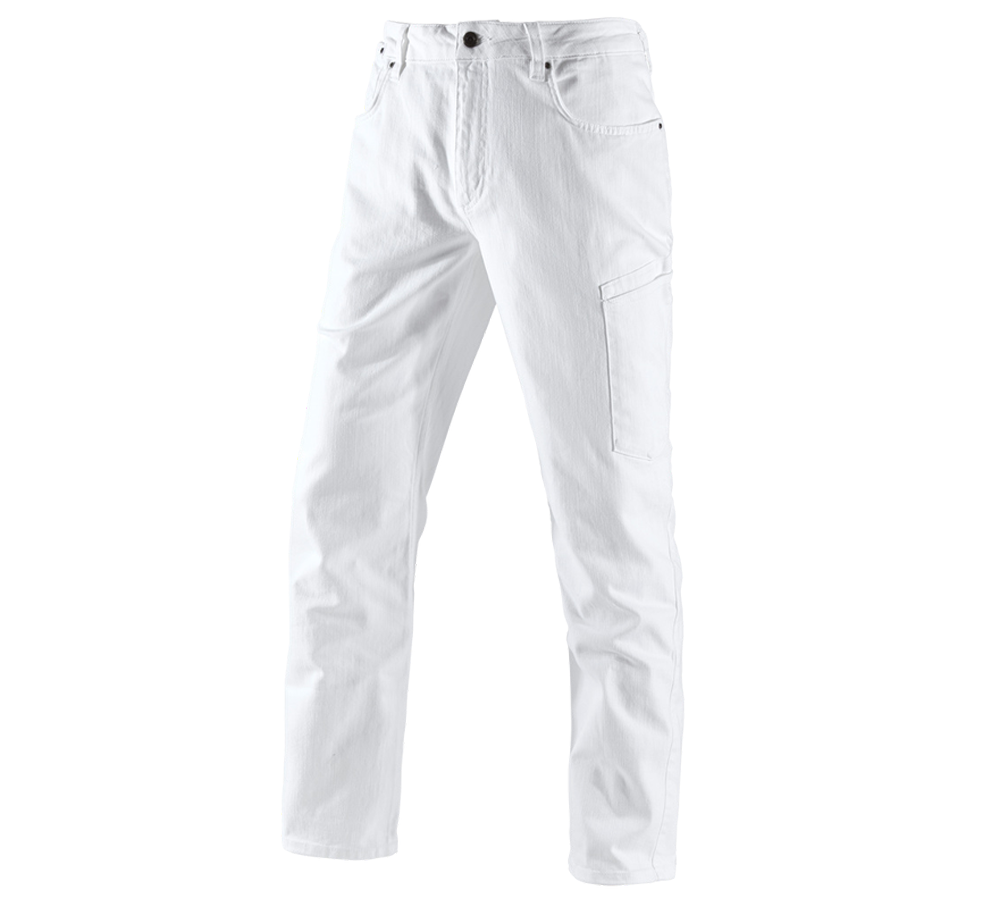 Pracovní kalhoty: e.s. Džíny se 7 kapsami + bílá