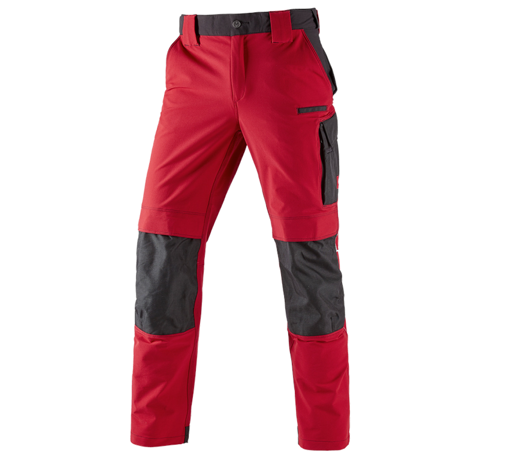 Truhlář / Stolař: Funkční kalhoty e.s.dynashield + ohnivě červená/černá