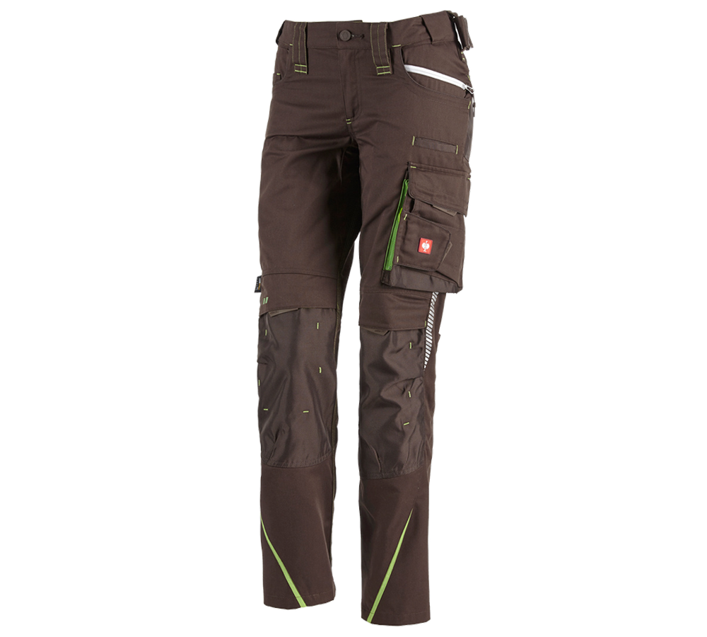 Pracovní kalhoty: Dámské kalhoty e.s.motion 2020 zimní + kaštan/mořská zelená
