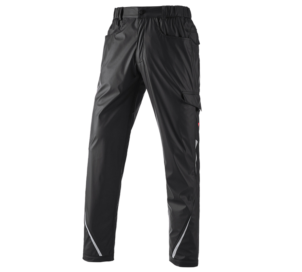 Pracovní kalhoty: Kalhoty do deště e.s.motion 2020 superflex + černá/platinová