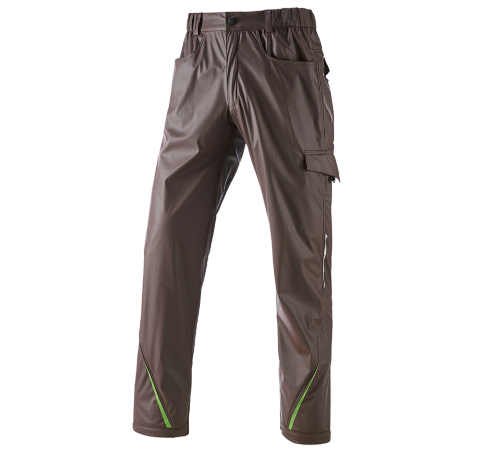 Pracovní kalhoty: Kalhoty do deště e.s.motion 2020 superflex + kaštan/mořská zelená