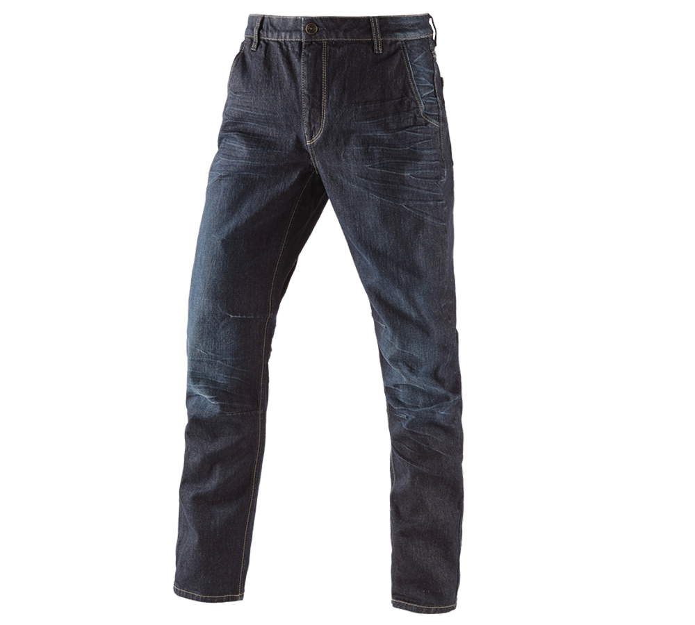 Pracovní kalhoty: e.s. Džíny s 5 kapsami POWERdenim + darkwashed