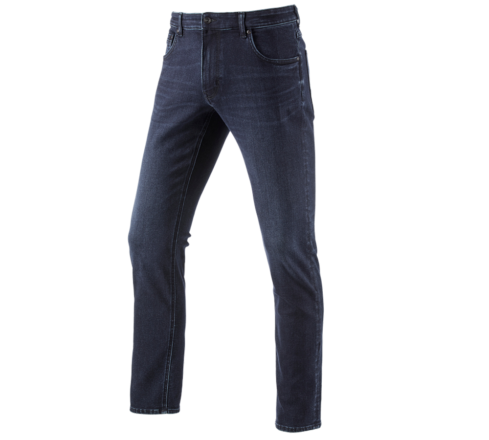 Pracovní kalhoty: e.s. Zimní strečové džíny s 5 kapsami + darkwashed