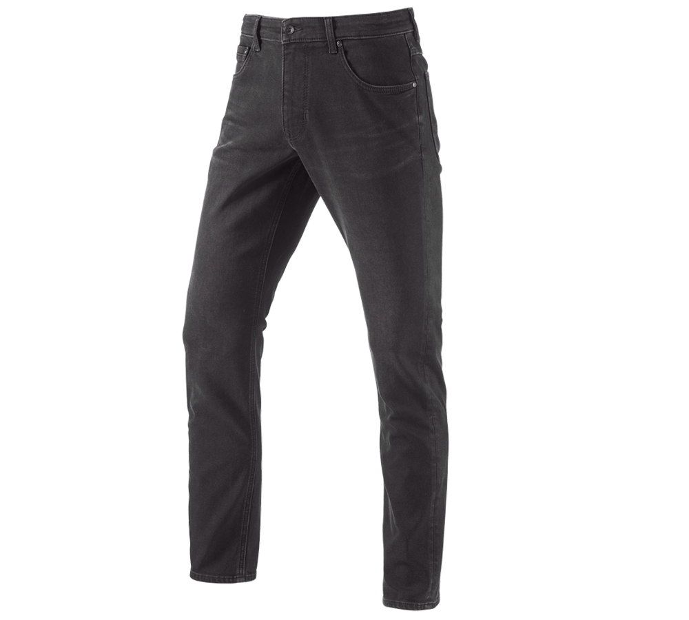 Pracovní kalhoty: e.s. Zimní strečové džíny s 5 kapsami + blackwashed