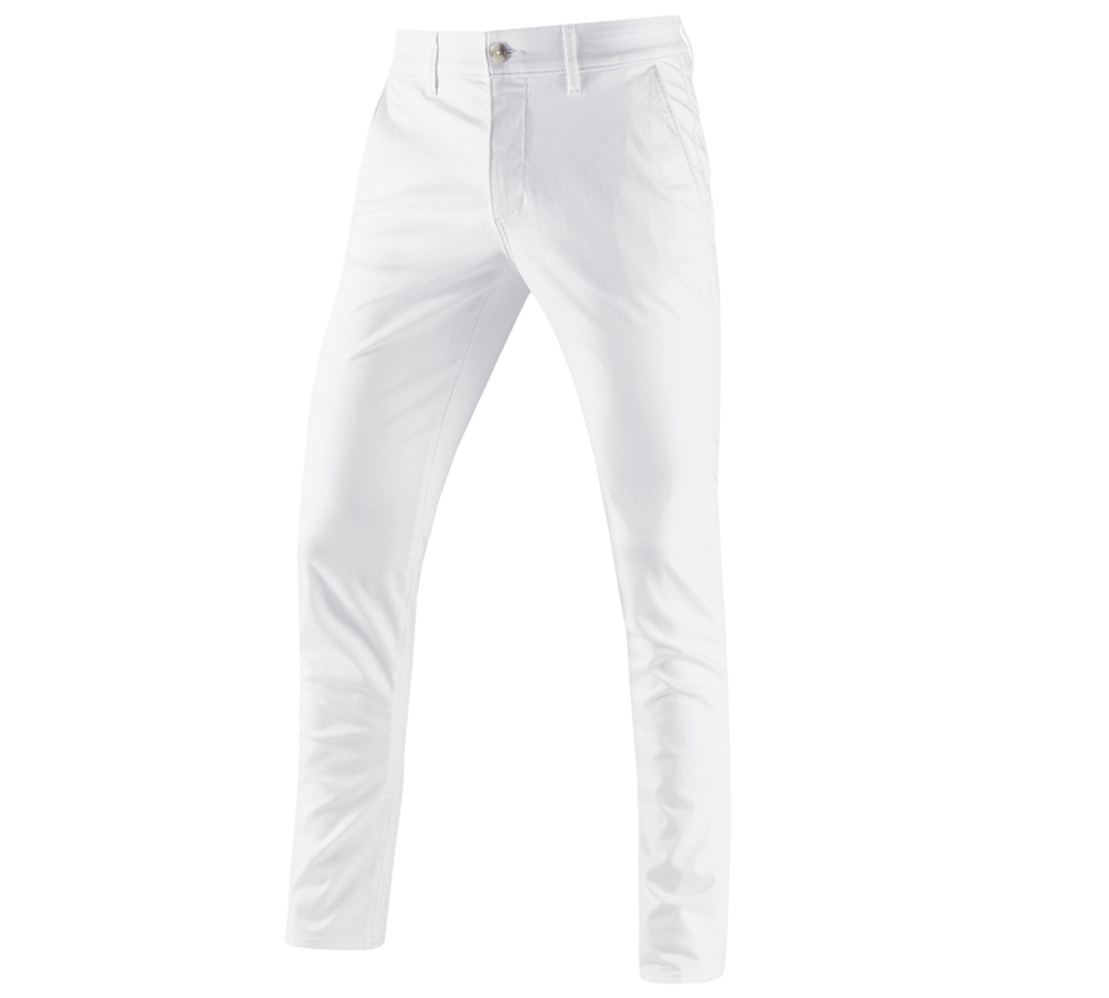 Pracovní kalhoty: e.s. Pracovní kalhoty s 5 kapsami Chino + bílá