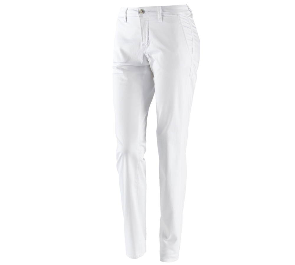 Témata: e.s. Pracovní kalhoty s 5 kapsami Chino, dámské + bílá