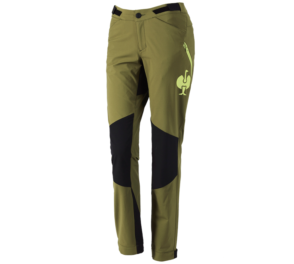 Oděvy: Funkční kalhoty e.s.trail, dámské + jalovcová zelená/citronově zelená