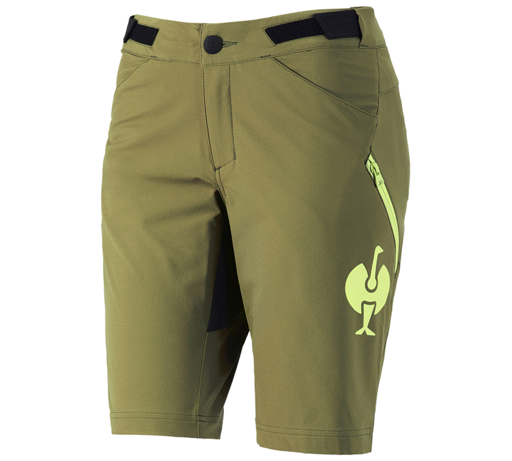 Pracovní kalhoty: Funkční šortky e.s.trail, dámské + jalovcová zelená/citronově zelená