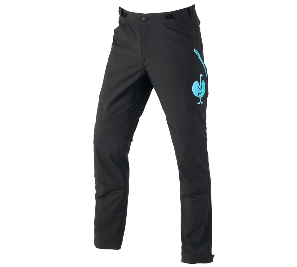 Pracovní kalhoty: Funkční kalhoty e.s.trail + černá/lazuritová tyrkysová