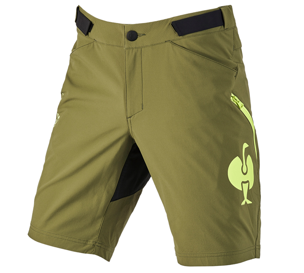 Pracovní kalhoty: Funkční šortky e.s.trail + jalovcová zelená/citronově zelená