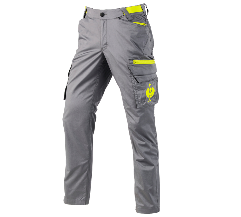 Pracovní kalhoty: Cargo kalhoty e.s.trail + čedičově šedá/acidově žlutá