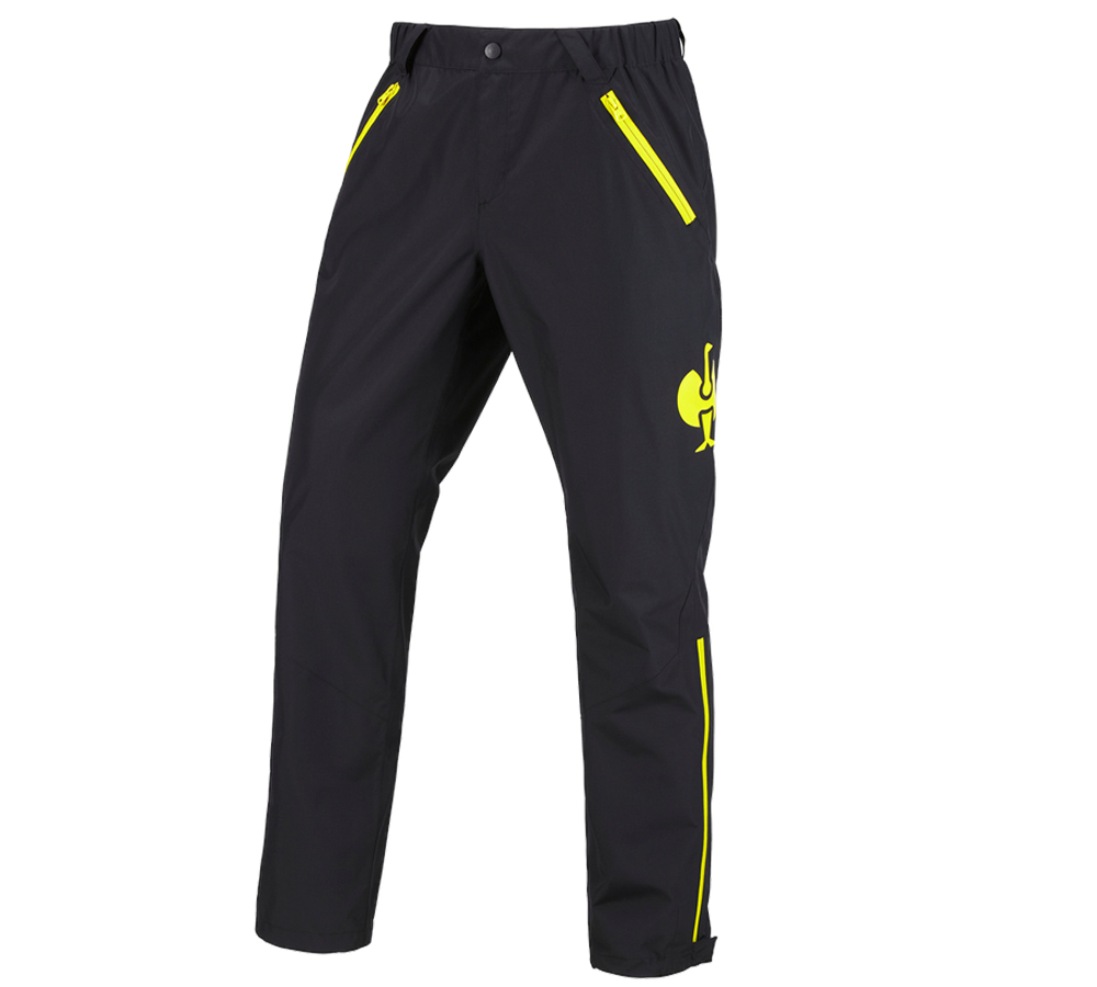 Pracovní kalhoty: Kalhoty do každého počasí e.s.trail + černá/acidově žlutá