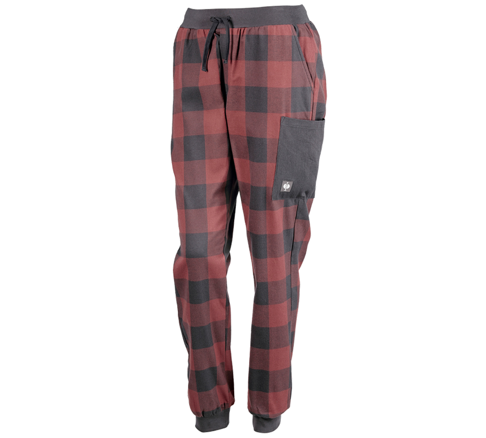 Doplňky: e.s. Pyžamo kalhoty, dámské + oxidově červená/karbonová šedá