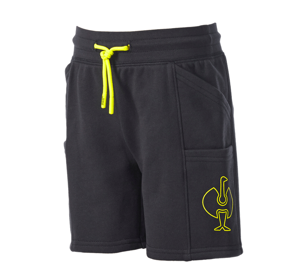 Krat'asy: Teplákové šortky light e.s.trail, dětská + černá/acidově žlutá