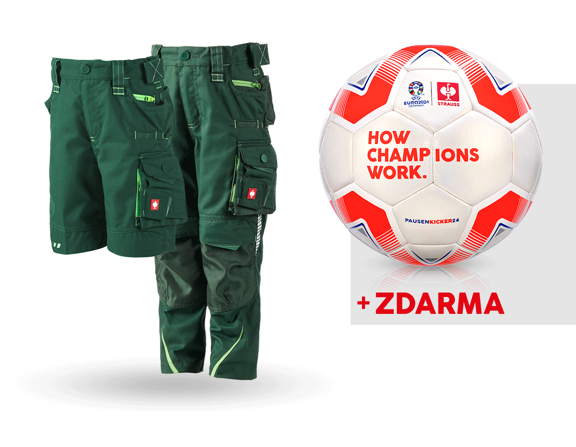 Oděvy: SADA:Dětské kalhoty+šortky e.s.motion 2020+fotbal. + zelená/mořská zelená