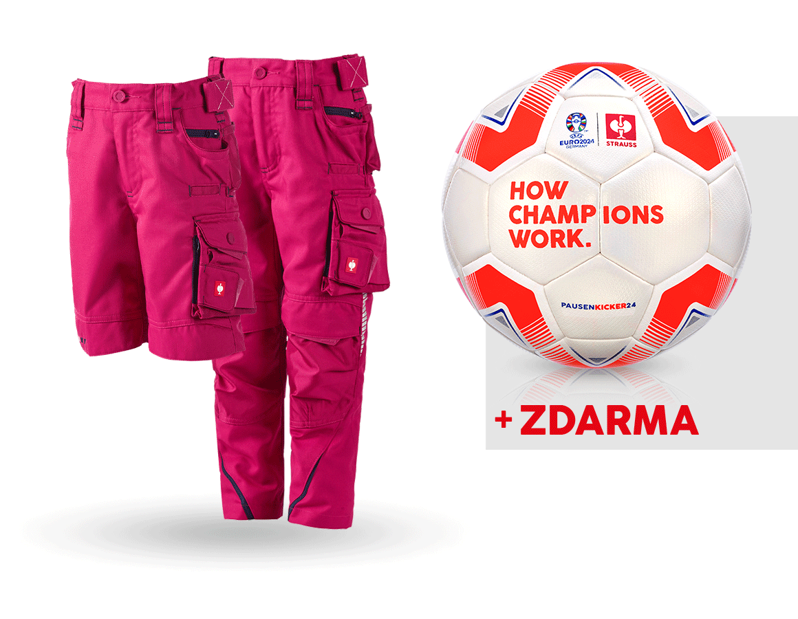 Oděvy: SADA:Dětské kalhoty+šortky e.s.motion 2020+fotbal. + lesní plody/tmavomodrá