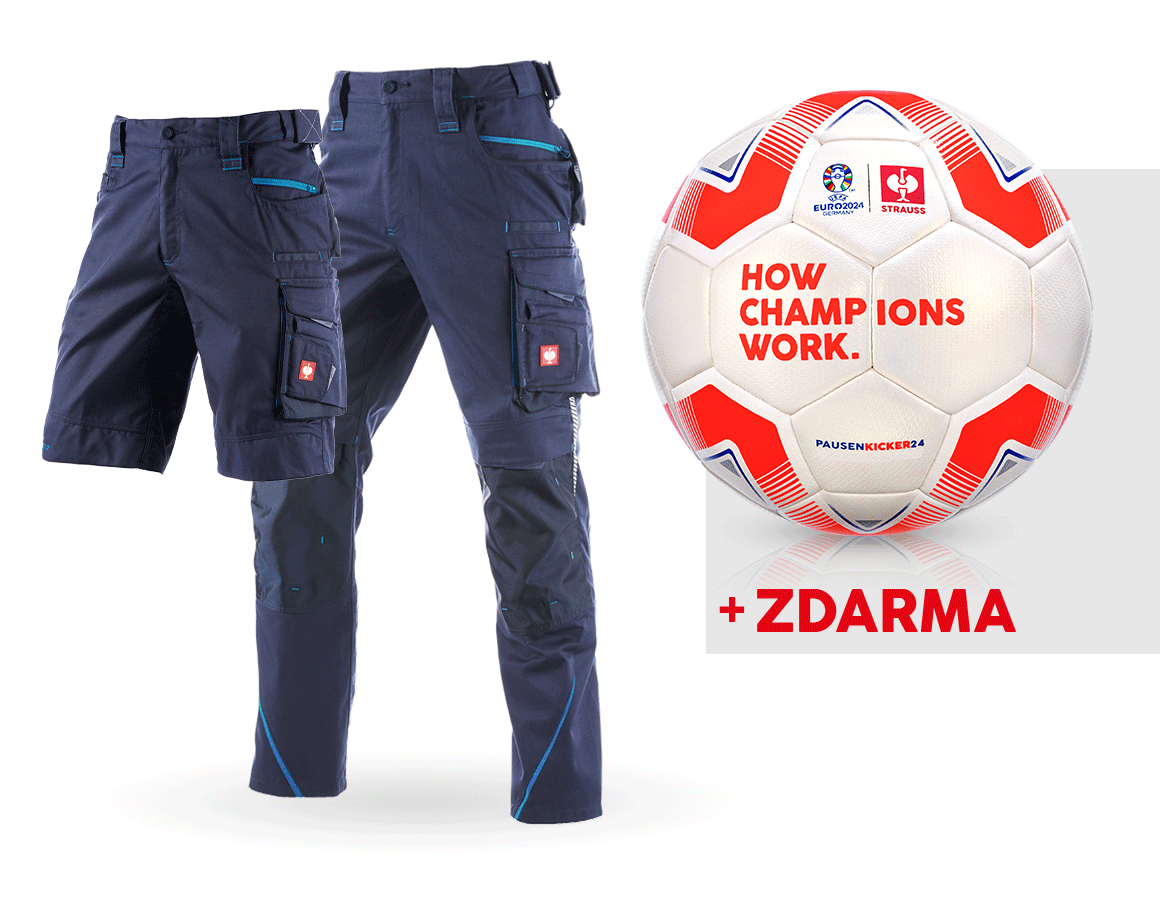 Oděvy: SADA: Kalhoty e.s.motion 2020+šortky+fotbalový míč + tmavomodrá/atol
