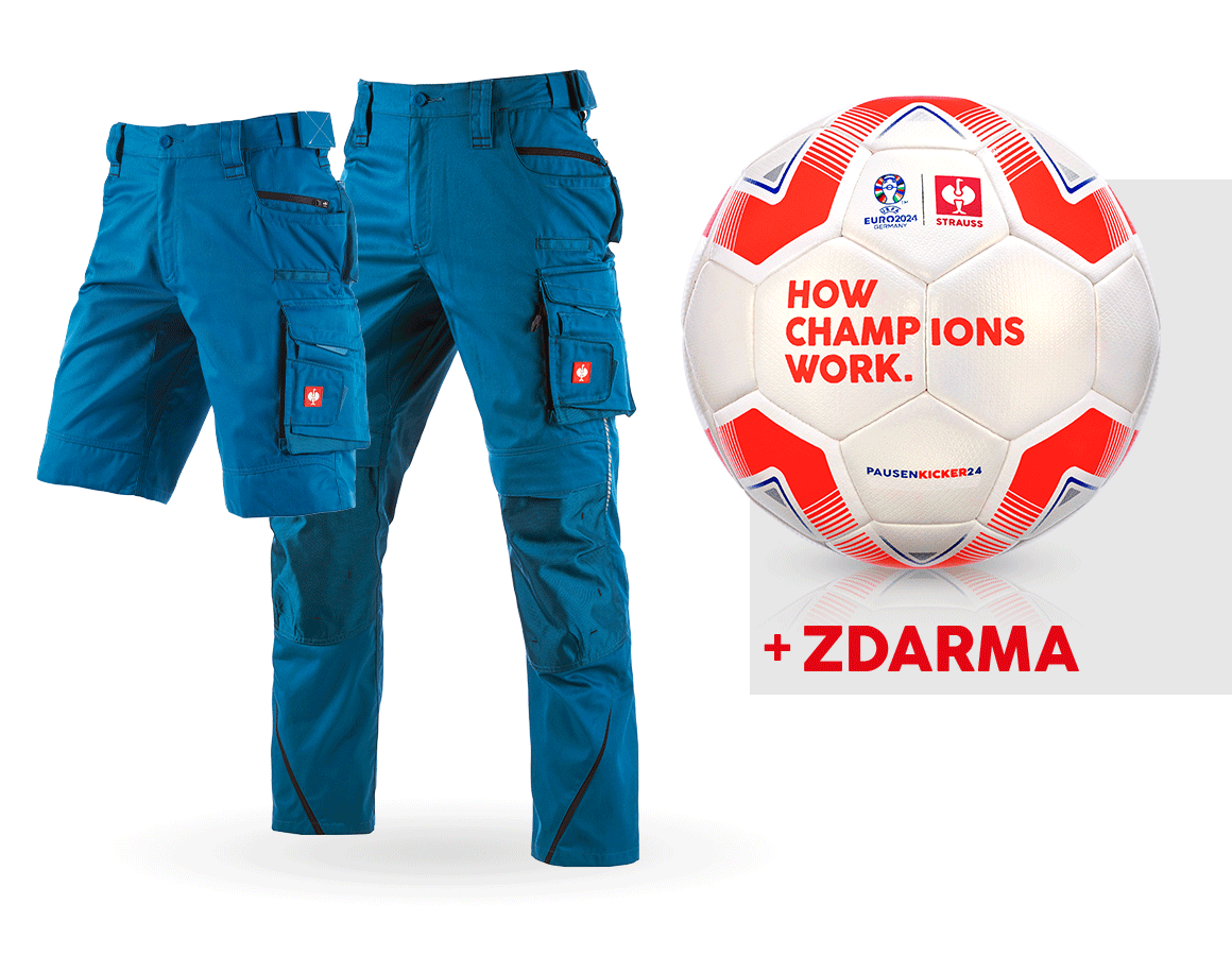 Spolupráce: SADA: Kalhoty e.s.motion 2020+šortky+fotbalový míč + atol/tmavomodrá