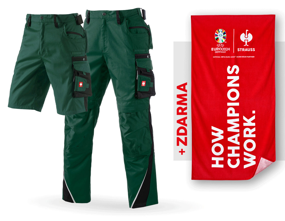 Spolupráce: SADA: Kalhoty do pasu e.s.motion + šortky + osuška + zelená/černá