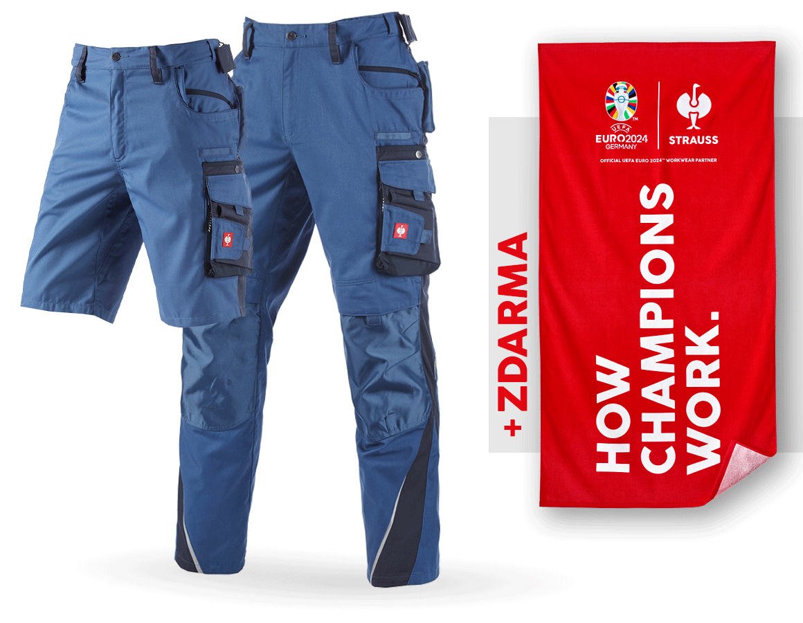 Oděvy: SADA: Kalhoty do pasu e.s.motion + šortky + osuška + kobalt/pacifik