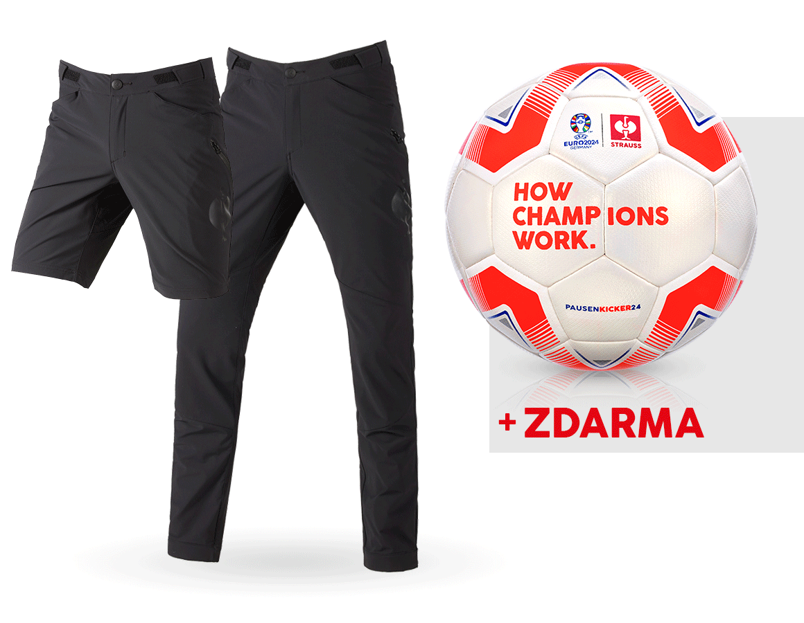Oděvy: SADA: Funkční kalhoty e.s.trail + šortky + fotbal + černá