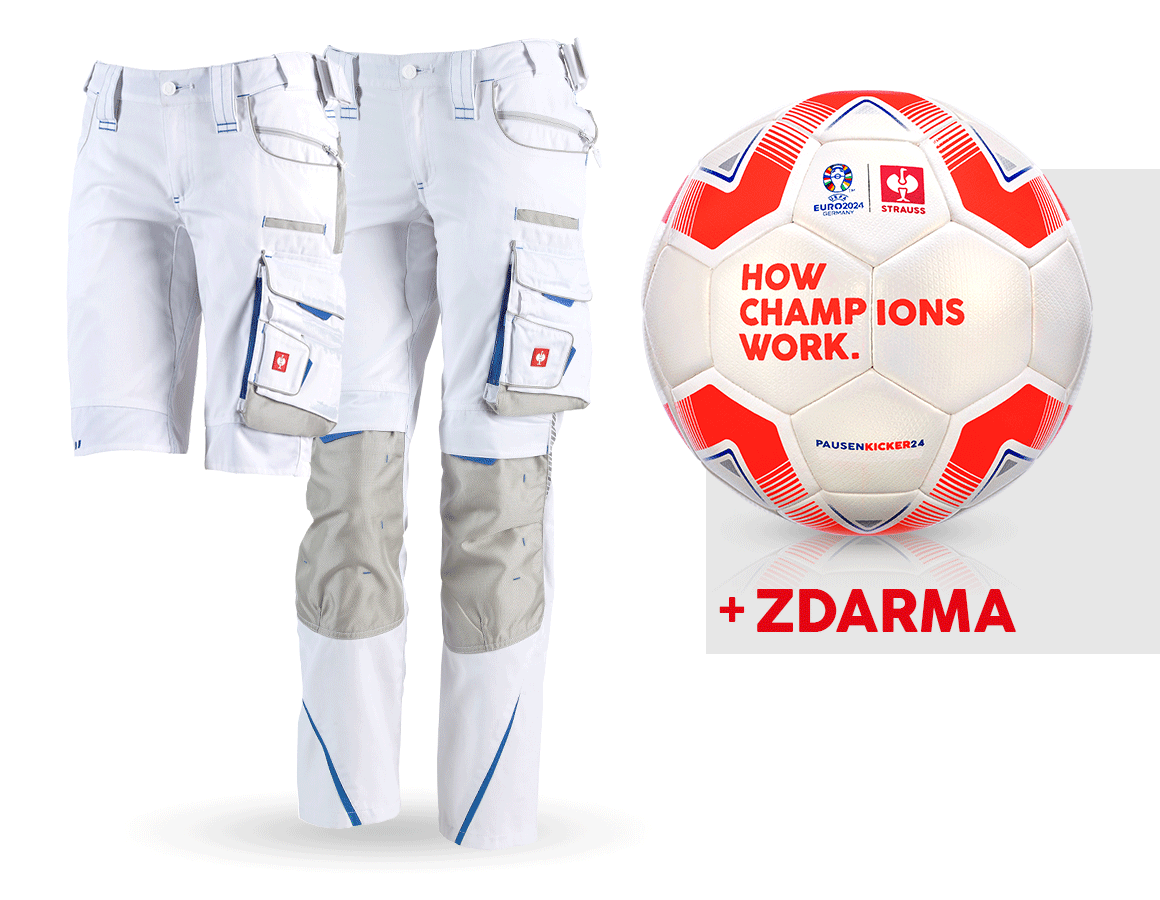 Oděvy: SADA: Dámské kalh. e.s.motion 2020+ šortky + fotb. + bílá/enciánově modrá