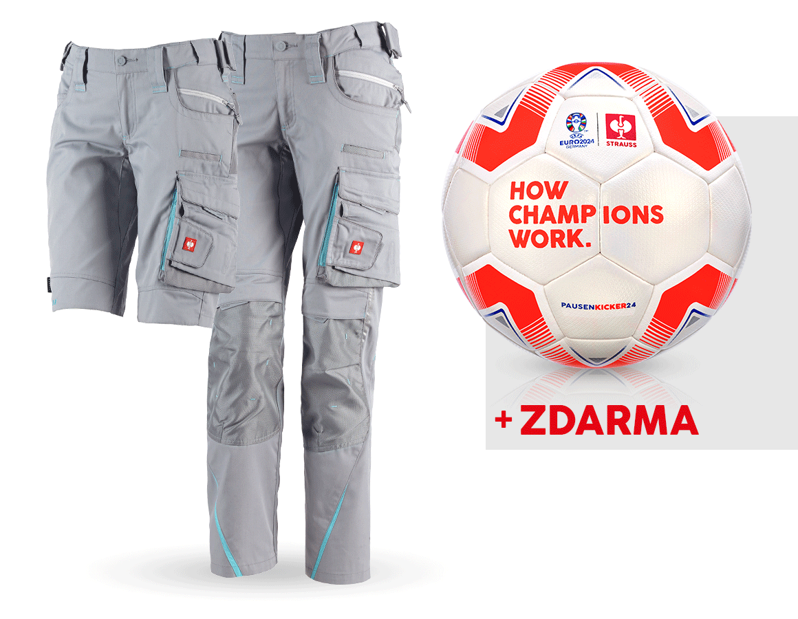 Oděvy: SADA: Dámské kalh. e.s.motion 2020+ šortky + fotb. + platinová/modrá capri
