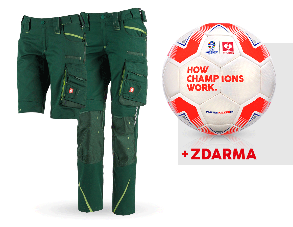 Oděvy: SADA: Dámské kalh. e.s.motion 2020+ šortky + fotb. + zelená/mořská zelená