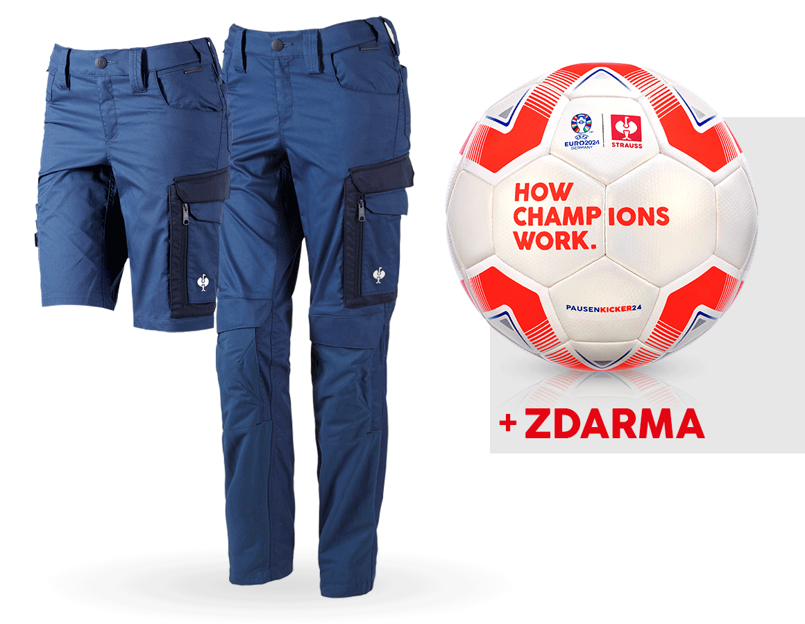 Oděvy: SADA: Kalhoty e.s.concrete light,dámská+šortky+míč + alkalická modrá/hlubinněmodrá