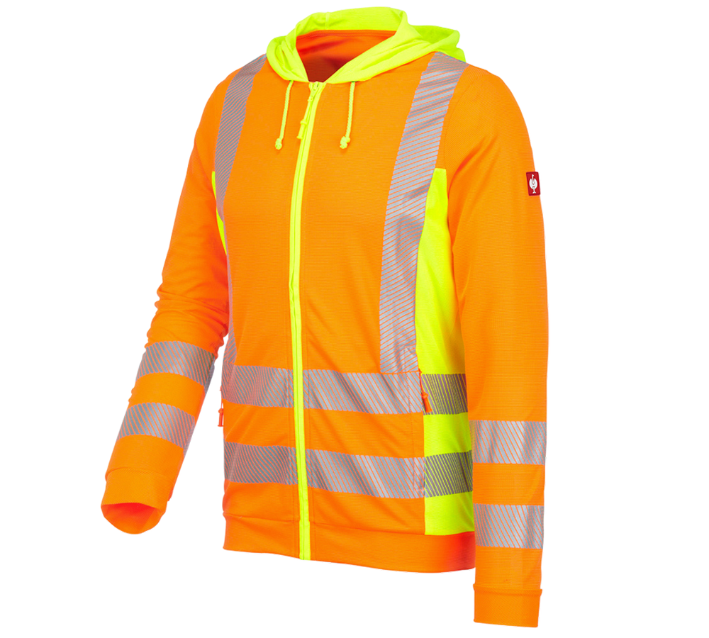 Pracovní bundy: Výstražná funkční bunda s kapucí e.s.motion 2020 + výstražná oranžová/výstražná žlutá