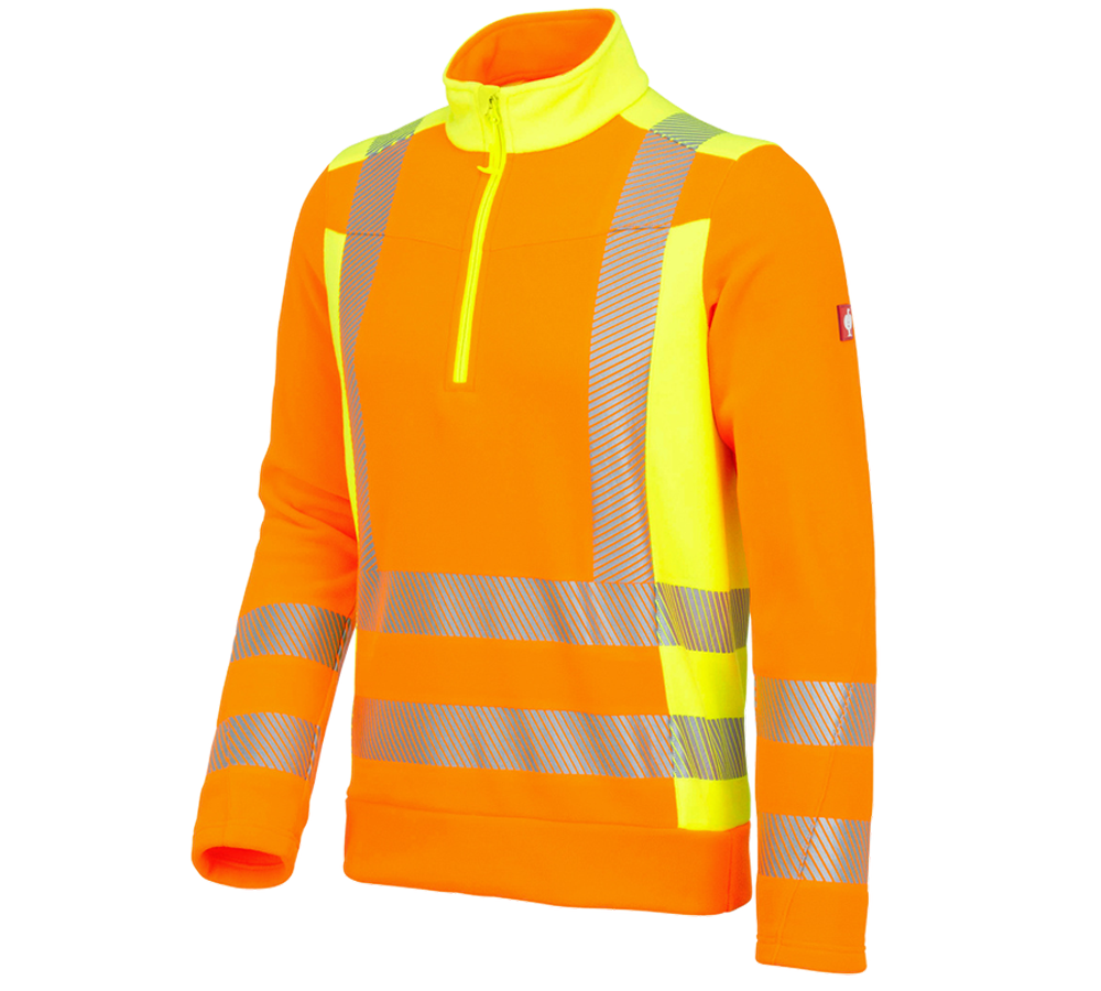 Trička, svetry & košile: Výstražný fleecový troyer e.s.motion 2020 + výstražná oranžová/výstražná žlutá