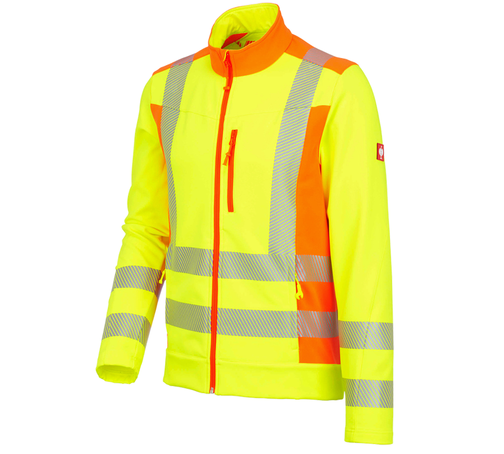 Pracovní bundy: Výstražná softshell.bunda softlight e.s.motion2020 + výstražná žlutá/výstražná oranžová