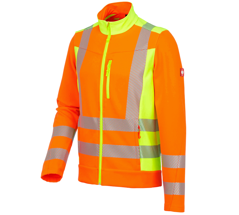 Pracovní bundy: Výstražná softshell.bunda softlight e.s.motion2020 + výstražná oranžová/výstražná žlutá
