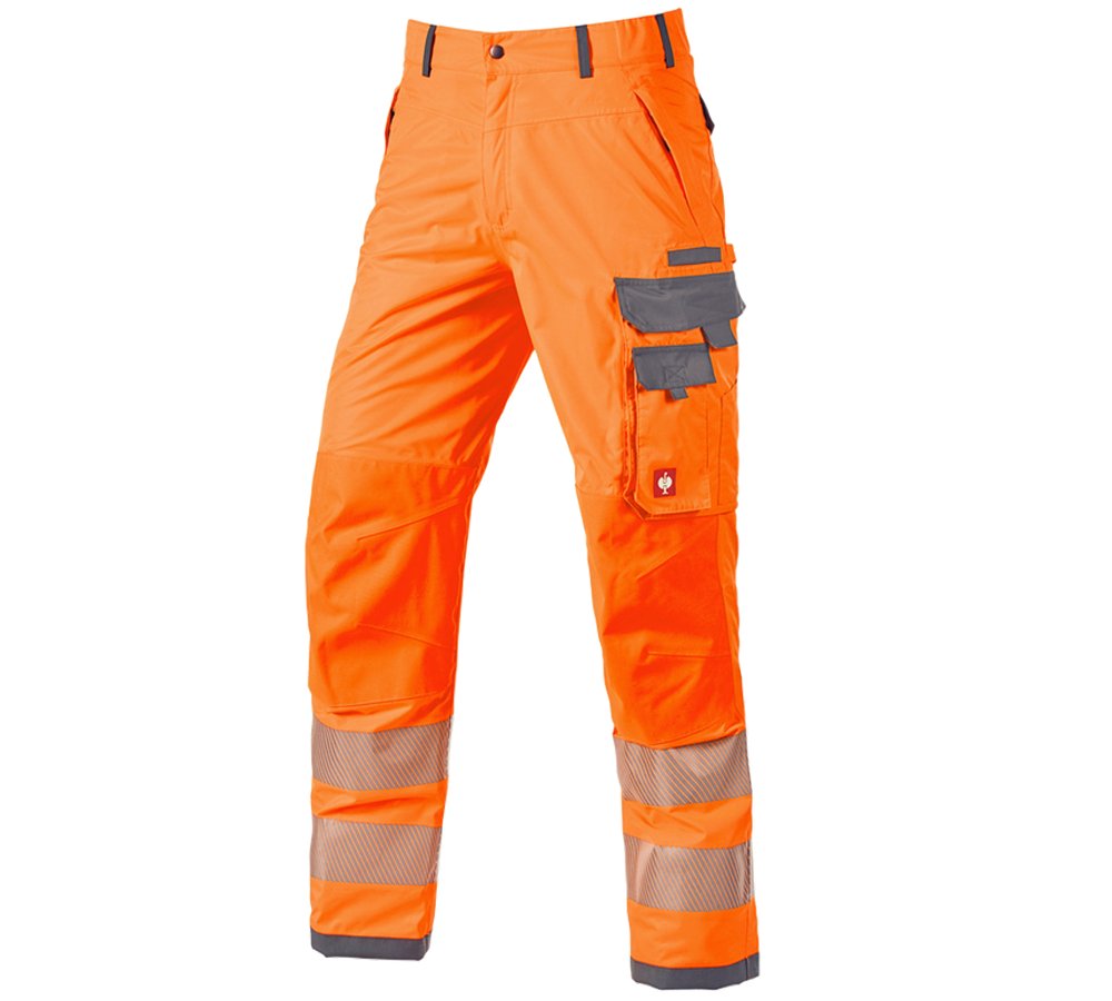 Pracovní kalhoty: Výstražné funkční kalhoty do pasu e.s.prestige + výstražná oranžová/šedá