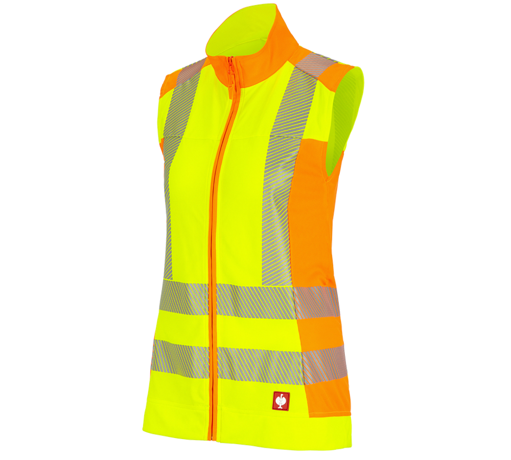 Pracovní vesty: Výstražná funkční vesta e.s.motion 2020, dámské + výstražná žlutá/výstražná oranžová