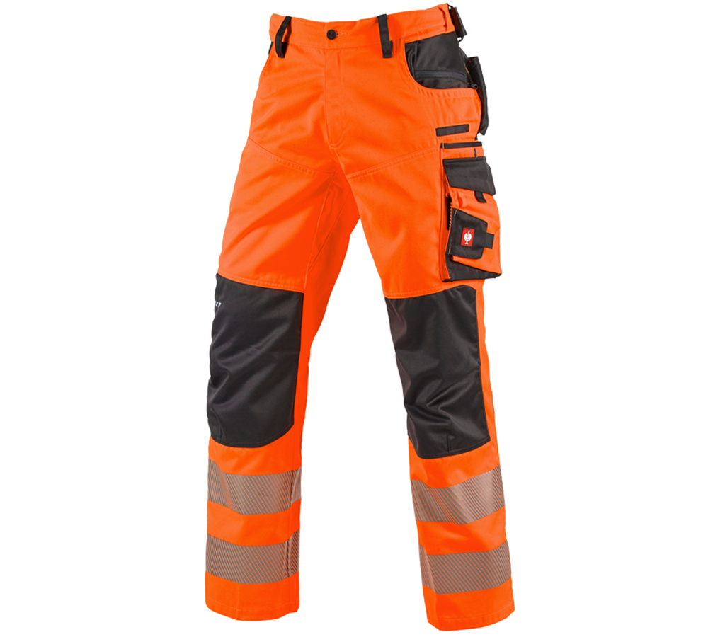 Pracovní kalhoty: Výstražné kalhoty do pasu e.s.motion + výstražná oranžová/antracit