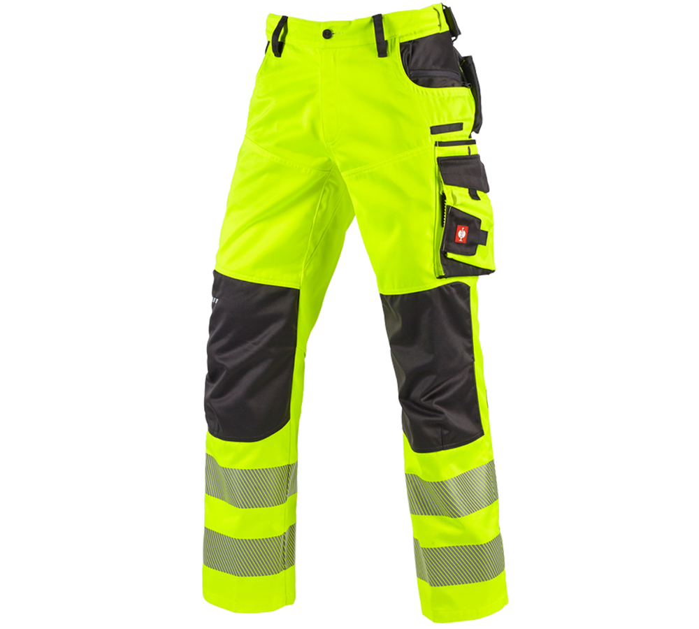 Pracovní kalhoty: Výstražné kalhoty do pasu e.s.motion + výstražná žlutá/antracit