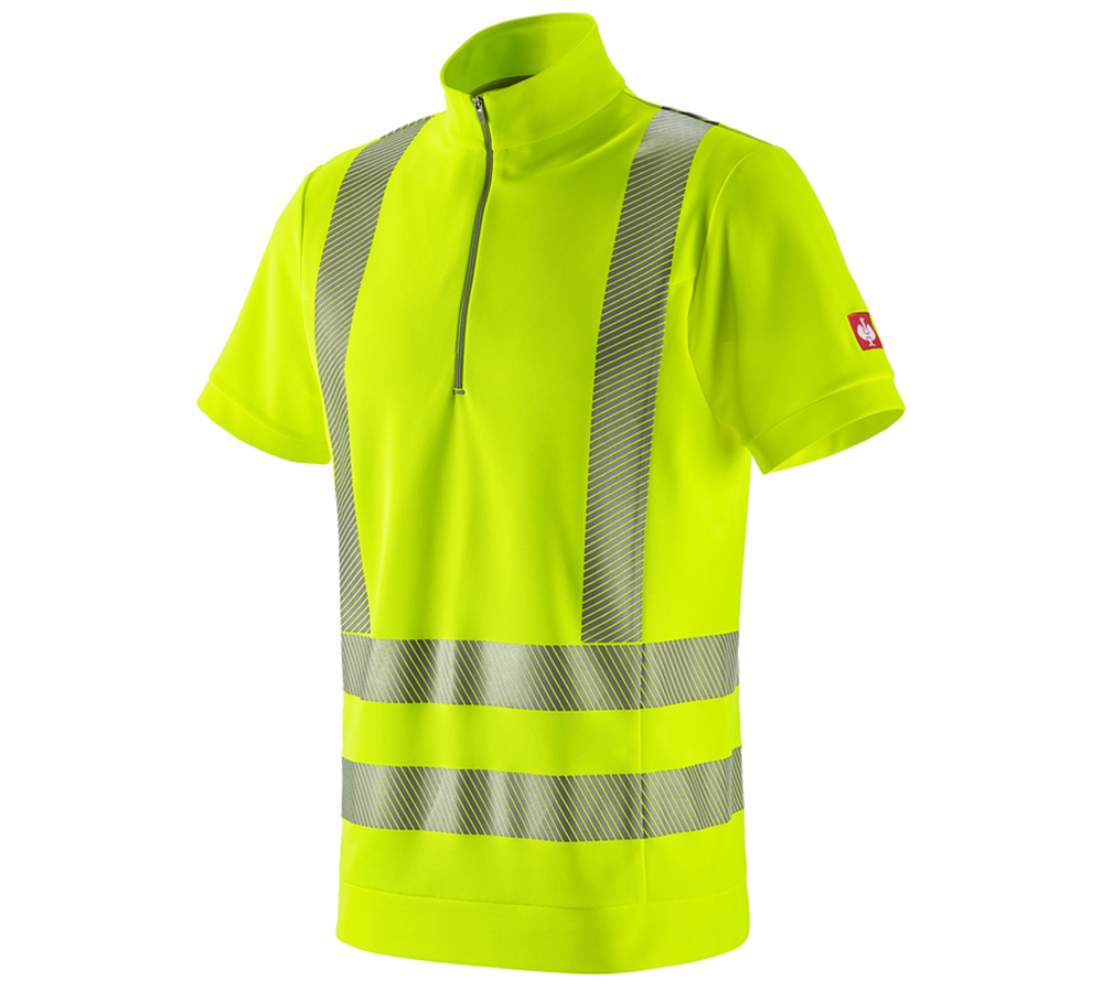 Trička, svetry & košile: e.s. Výstražné funkční triko se zipem UV + výstražná žlutá