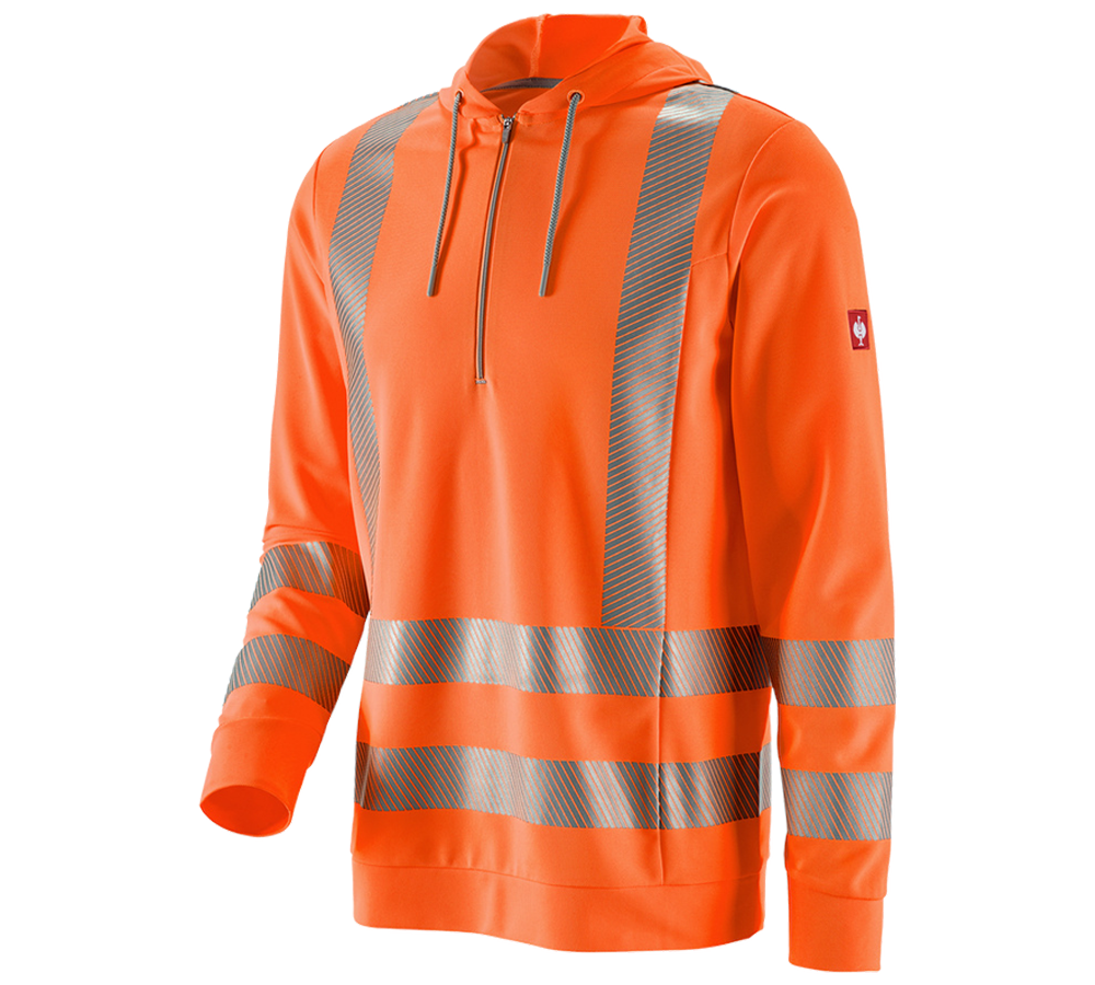 Trička, svetry & košile: e.s. Výstražné funk triko dlouhým rukávem a kap UV + výstražná oranžová