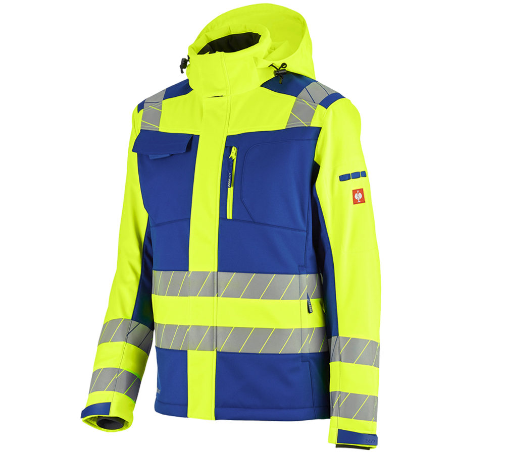 Oděvy: Výstražná zimní softshellová bunda e.s.motion 24/7 + modrá chrpa/výstražná žlutá