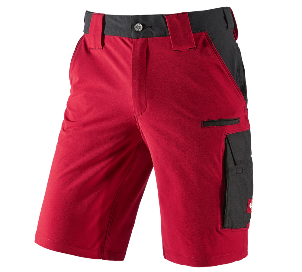 Pracovní kalhoty: Funkční short e.s.dynashield + ohnivě červená/černá