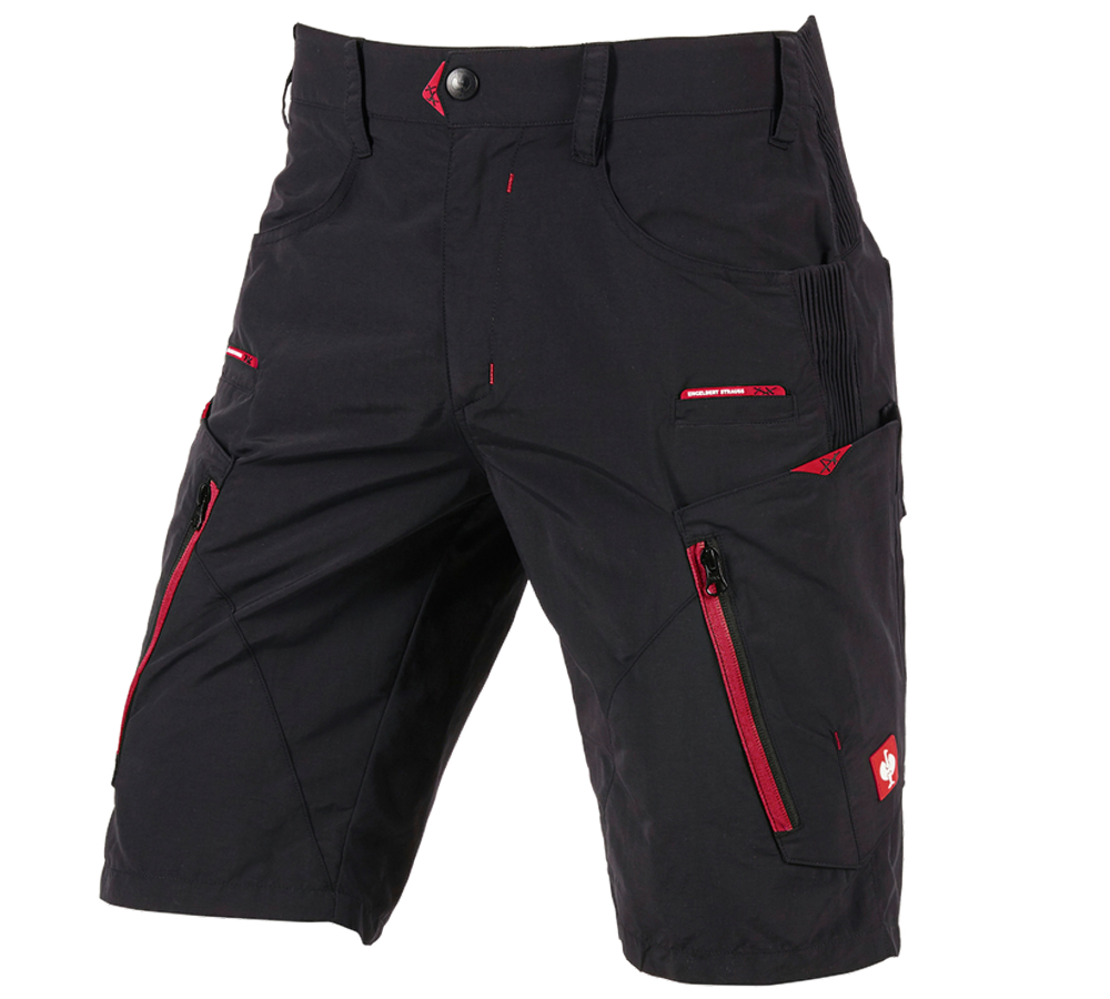 Pracovní kalhoty: e.s. Funkční šortky Superlite + černá/červená