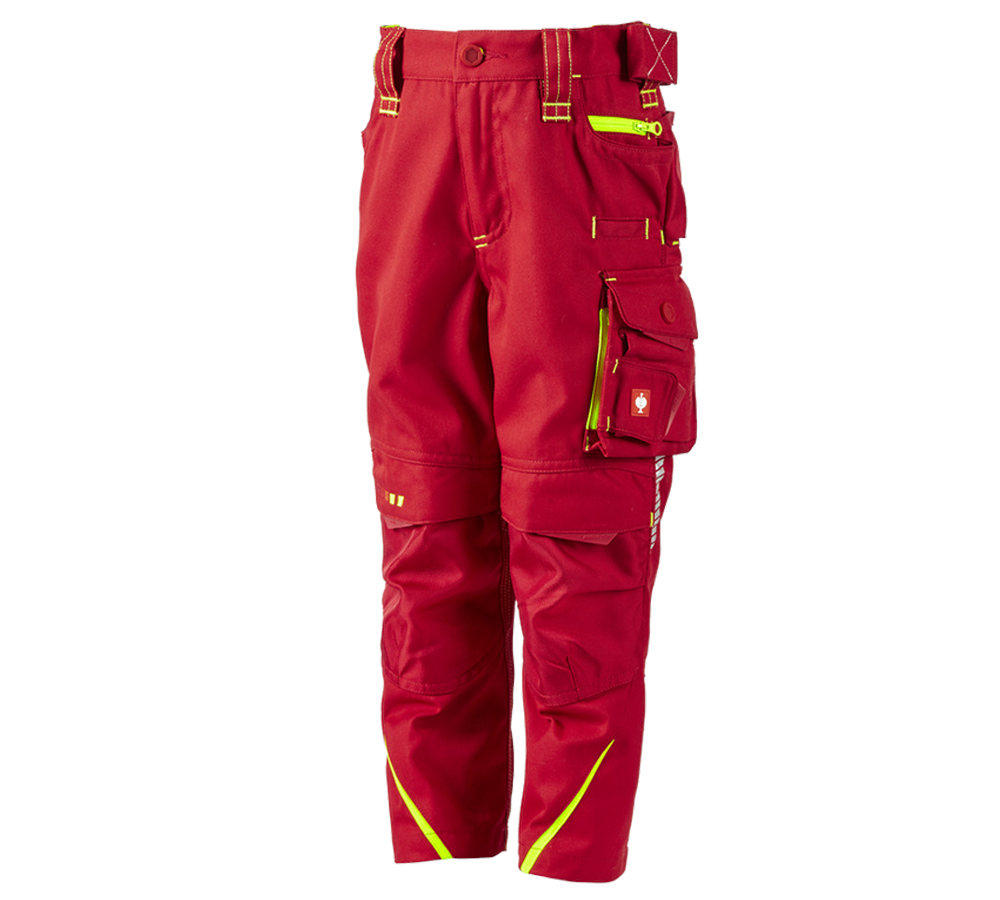 Kalhoty: Kalhoty do pasu e.s.motion 2020, dětské + ohnivě červená/výstražná žlutá